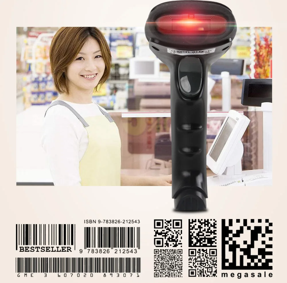Kercan CCD Wired USB 1D 2D QR PDF417 Data Matrix Barcode Scanner Bar Code Reader KR-130T plug and play | Компьютеры и офис