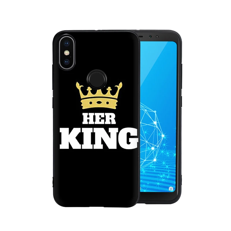 EWAU King queen пара влюбленных силиконовый чехол для телефона для Xiaomi Redmi Note 4 4X5 6 7 8 Pro 5A Prime 8t