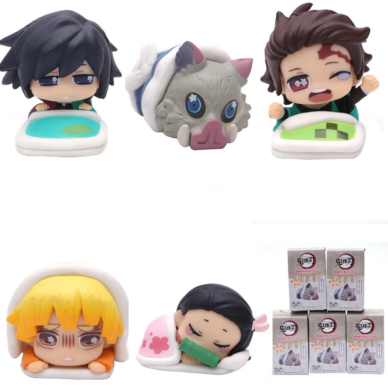

5pcs 5cm Q Posket Demon Slayer Figures Tanjirou Kamado Nezuko Agatsuma Zenitsu Hashibira Inosuke Tomioka Giyuu Anime Model Toys