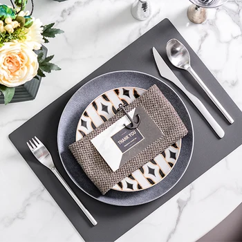 

Classic Phnom Penh Black Geometric Diamond Pattern Tableware Disc Porcelain Tableware Set Sample Room Hotel Pendulum Porcelain