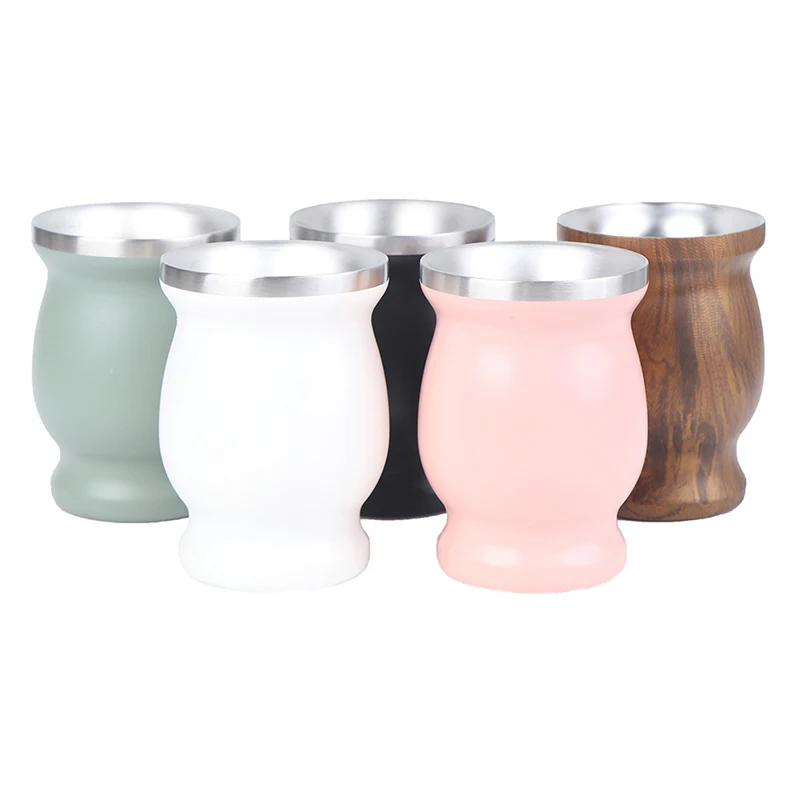 Yerba Mate Cup Tea Cup 1PC 304 Stainless Steel 8oz Argentine Yerba Mate Gourd With Bombillas Easy To Prepare And Clean