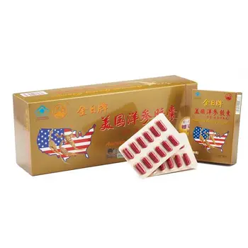 

Gold and Daylight Color Brand American Ginseng Capsules American Ginseng Pills Gold 12 Tablets/Box * 12 Boxes