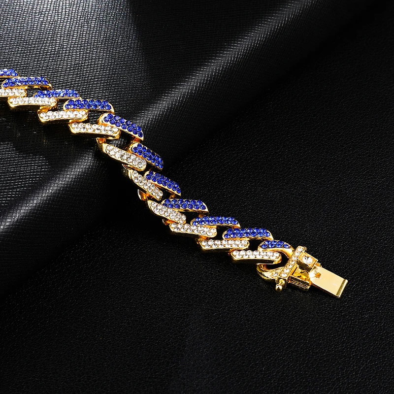 US7, Bling Iced Out, 1"-30", кубинское звено, цепочка, ожерелье, полностью проложенные стразы, ожерелье в стиле хип-хоп, мужские ювелирные изделия
