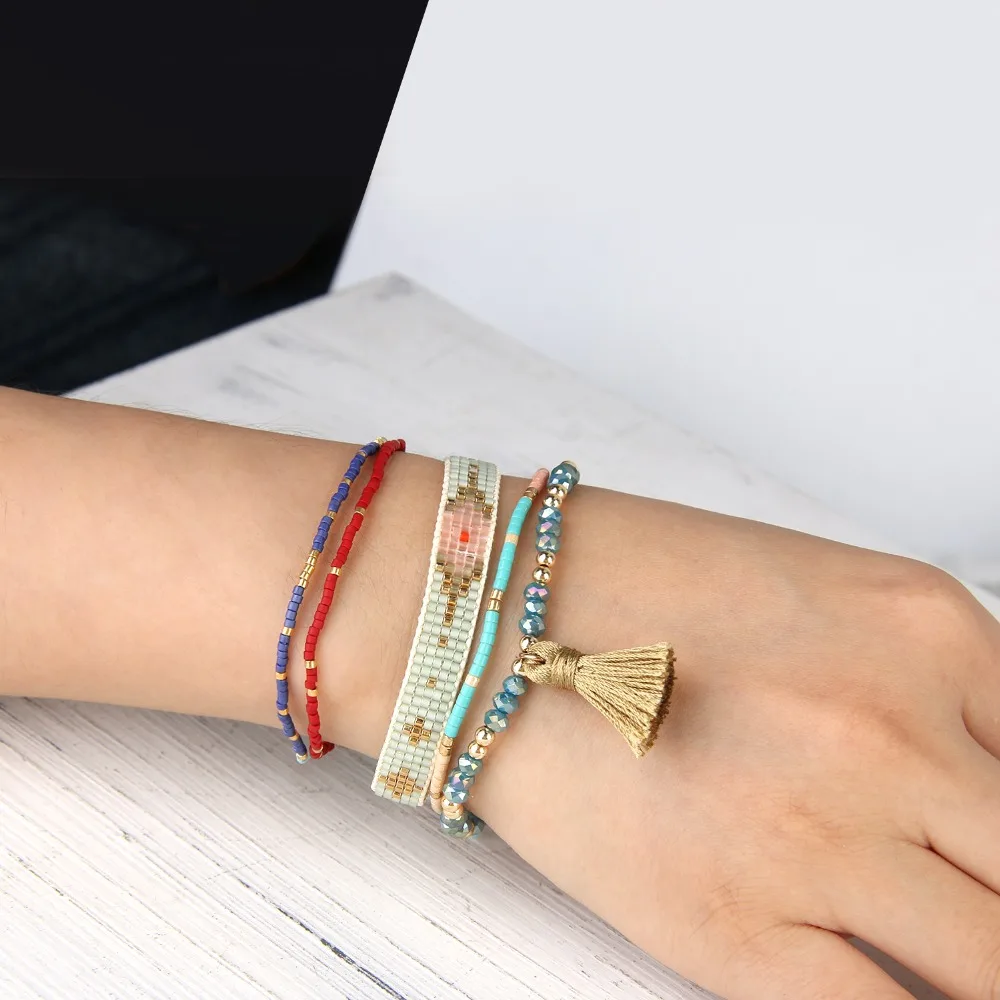 KELITCH Charm Bracelets Girls MIyuki Beaded Exquisite Friendship Bracelet New Crystal Bracelets