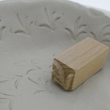 

High Quality Solid Wood Stamp Grass Pattern Emboss Sculpture Model Ceramic Arcilla Polimerica Pottery texture Polymer Clay Tools