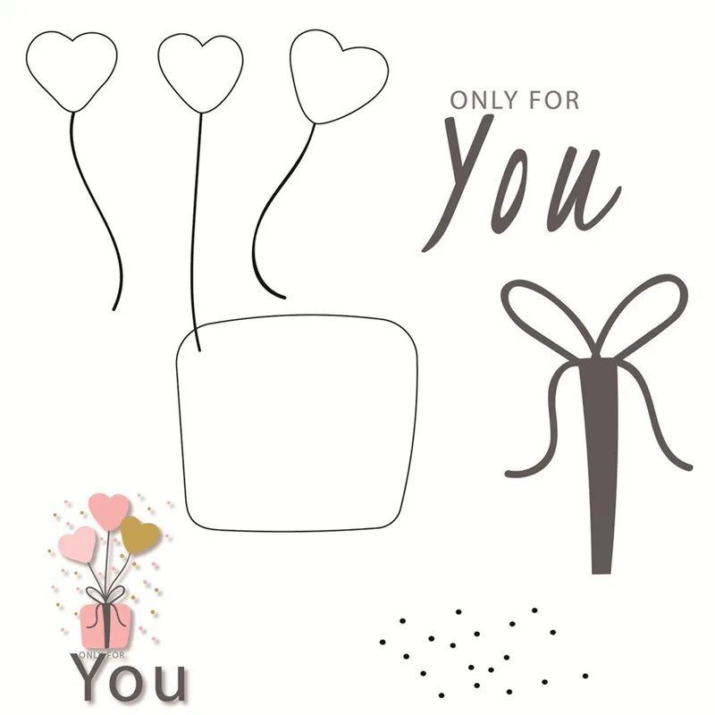 

Naifumodo Valentine's Day Heart Clear Stamps 2019 New Christmas Stamp for DIY Scrapbooking Photo Album Decorative Stamp Crafts