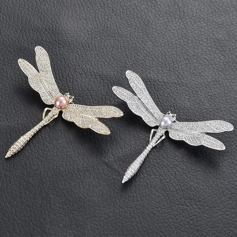 

New Style Brooch Jewelry Luxury AAA Zircon Rhinestone Brooch Dragonfly Top Grade Creative Delicacy Crystal Set Accessories Gift
