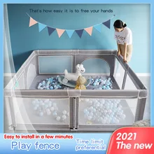 Corralito para bebés y niños pequeños, parque infantil antideslizante, alfombra para gatear para recién nacidos en el suelo, aprender a caminar, juego interior, barrera de seguridad