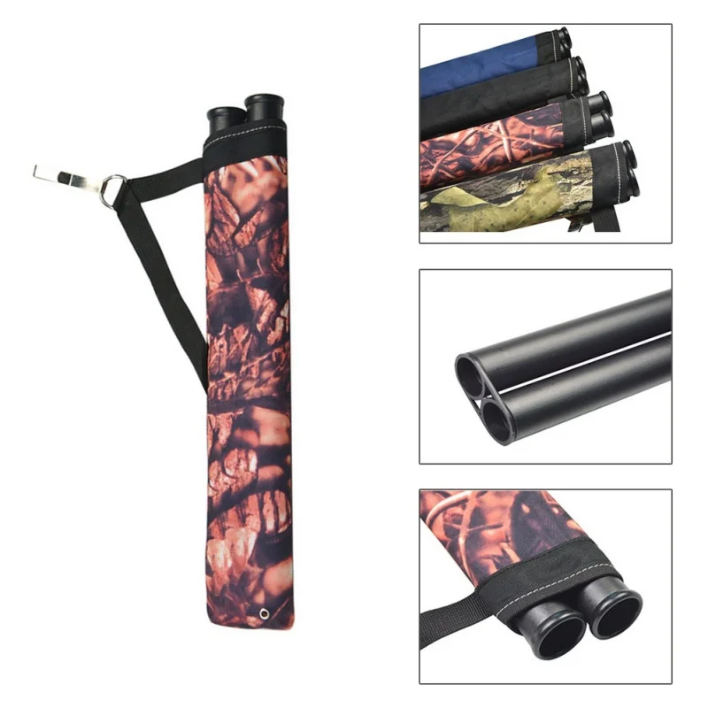 

Portable 2 Tube Archery Arrow Bag Quiver Clip Hip Waist Holder Bag Bow Hunting Clasp Hunting Quiver Camouflage Arrow Organizer