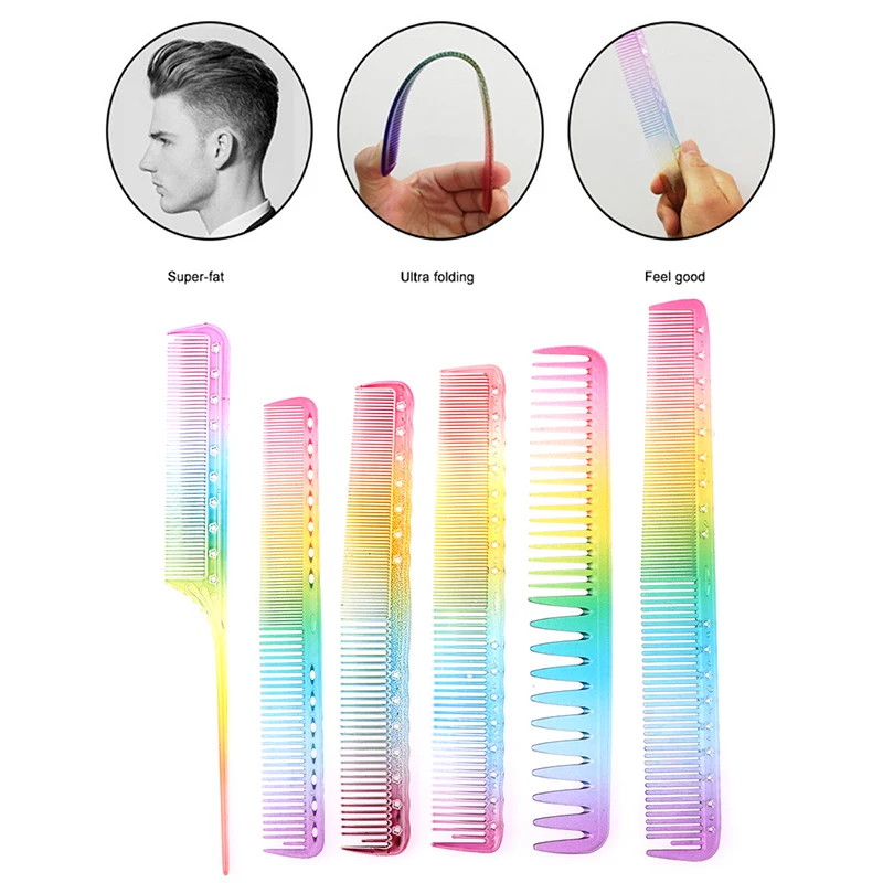 

4Pcs/6pcs Anti-Static Diy Hair Styling Hairdressing Plastic Barbers Brush Combs Set