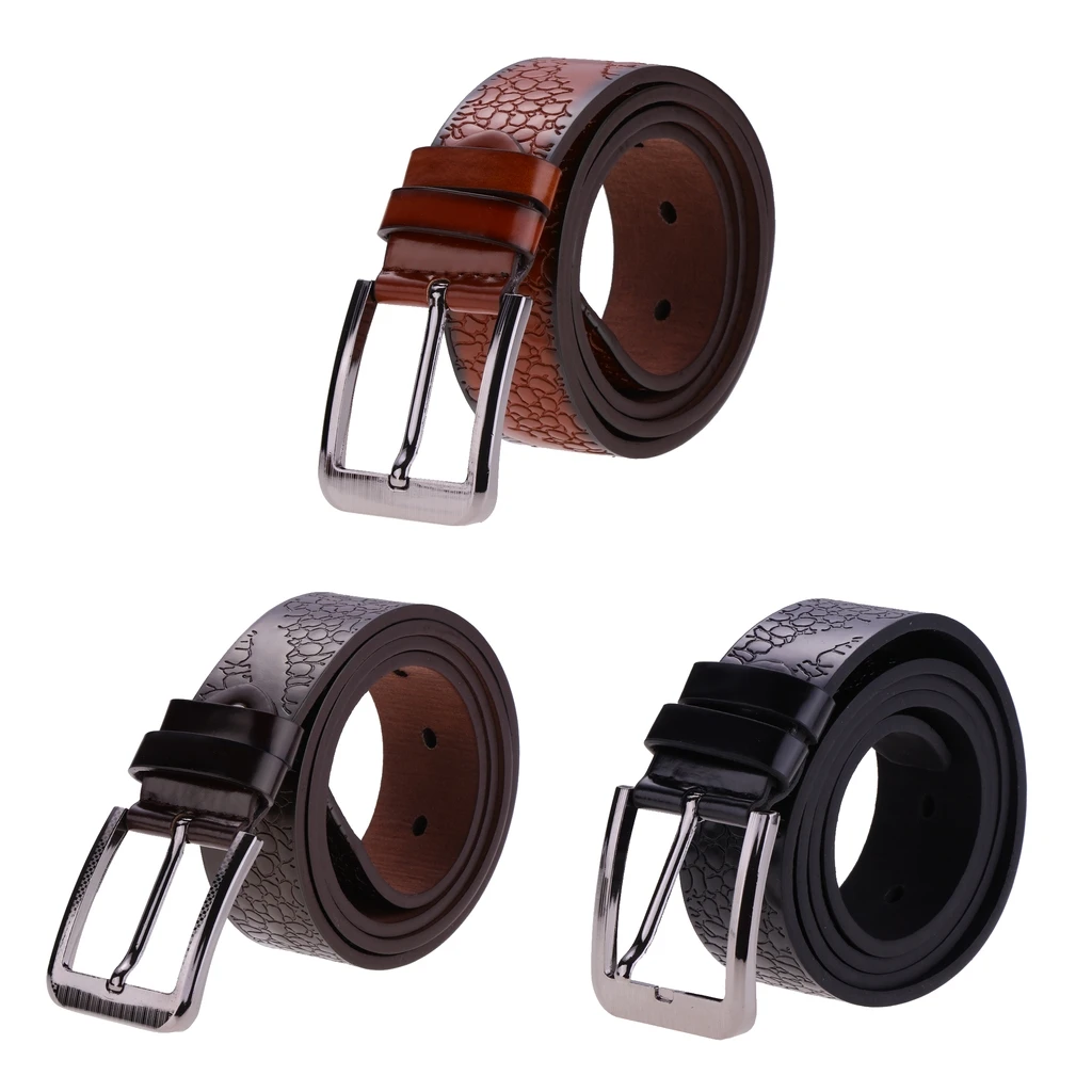 Men's Pin Buckle Belt PU Leather Waistband Waistbelt Fashion Accessory Gift