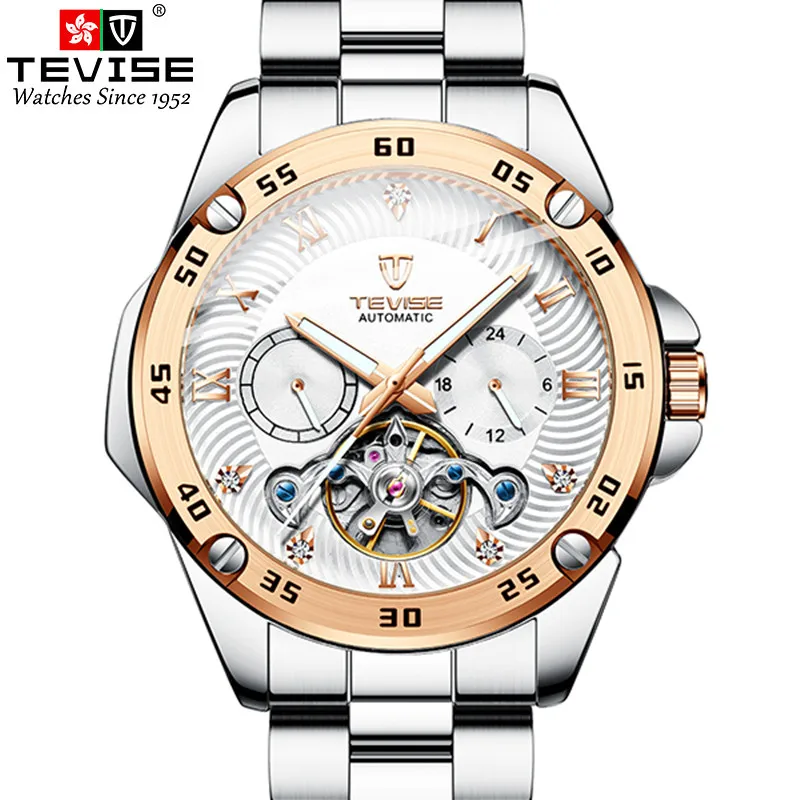 TEVISE Man Watch Waterproof Automatic Tourbillion Clock Top Brand Luxury Sport Men Wrist Stainless Steel Reloj Hombre | Наручные часы