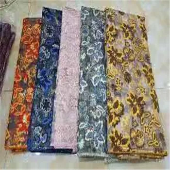 

Most Popular Brocade Lace Fabric pink 2020 gold High Quality African Jacquard Lace Nigeria Lace Fabric For Women Party Dresses