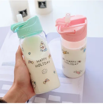 

New Flower Cup Lovely Cartoon Design Cup heat-resistant simple milk tea beverage cup