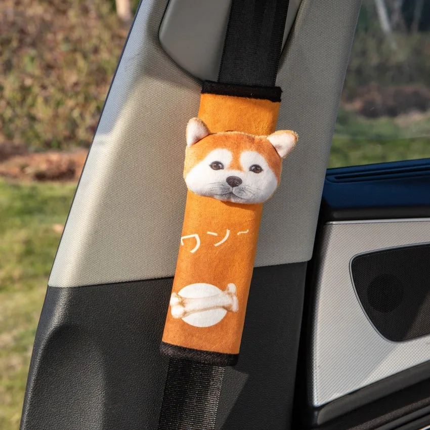 3D, с принтом "Собака" Кошка Facecar подголовник Подушка сиденья Ремни крышка подкладка милые Шея подушка для отдыха авто подушка для шеи защитная подушка в виде хаски, косплей Shiba «Лисья Секретная служба»(Inu
