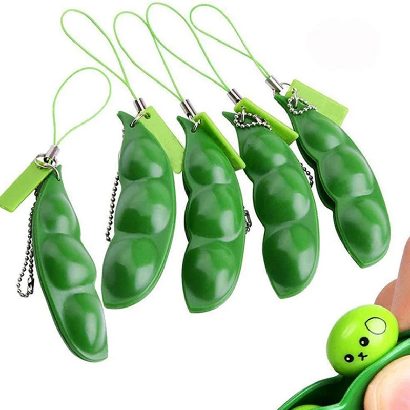 Adult Toy Fidget-Toys Peas-Beans Gift Stress Decompression Keychain Cute Squeeze Squishy