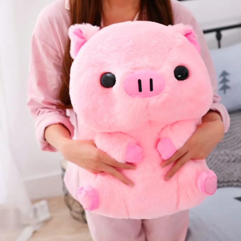 Розовый сидящий поросенок большая голова поросенок чучела кукла Дети Huggable Животное Плюшевые игрушки Дети спящий компаньон успокаивающий плюши 40 см
