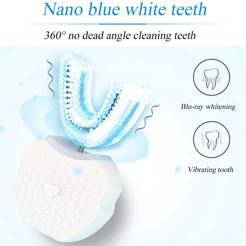 Full-Automatic Variable-Frequency Electric Toothbrush,360 degree Ultrasonic U Type Cold Light Teeth Whitening Toothbrush Mouth C Full-Automatic Variable-Frequency Electric Toothbrush,360 degree Ultrasonic U Type Cold Light Teeth Whitening Toothbrush Mouth C