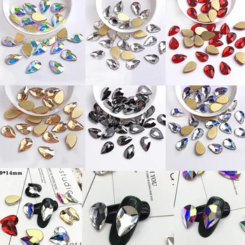 

Nail rhinestone Whole sale big pack NEw style 9x14mm BIg water drop Crystal Glass Stones DIY Manicure Nail Art Decorations