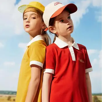 

Tee Girls Dresses 2020 Summer Big Girls Casual Dresses Child Sport Polo Dress Solid Kids Dress For Girls Princess Costume