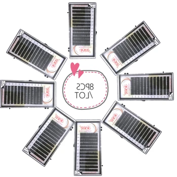 

NEWCOME 8PCS Individual Eyelash Extension Korea Silk Classic False Eyelashes 0.03-0.20 Lash Extension Cilia Supplies Makeup Lash
