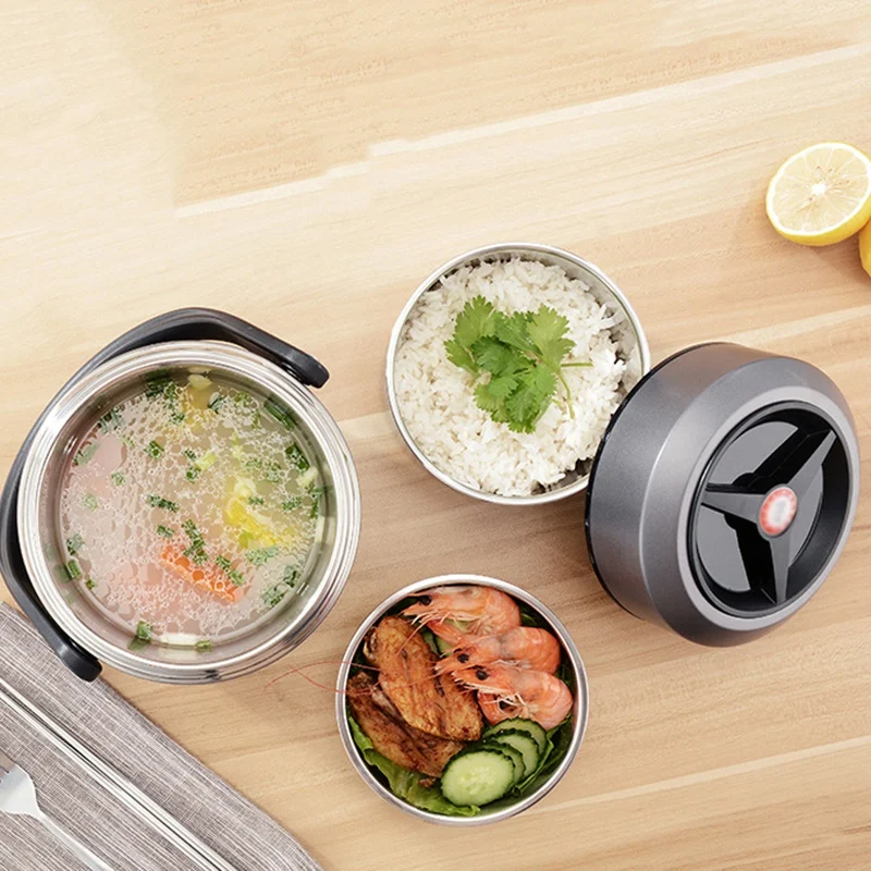 Ланч-бокс из нержавеющей стали Bento box с подогревом для еды Ланч-бокс с подогревом контейнер для приготовления пищи