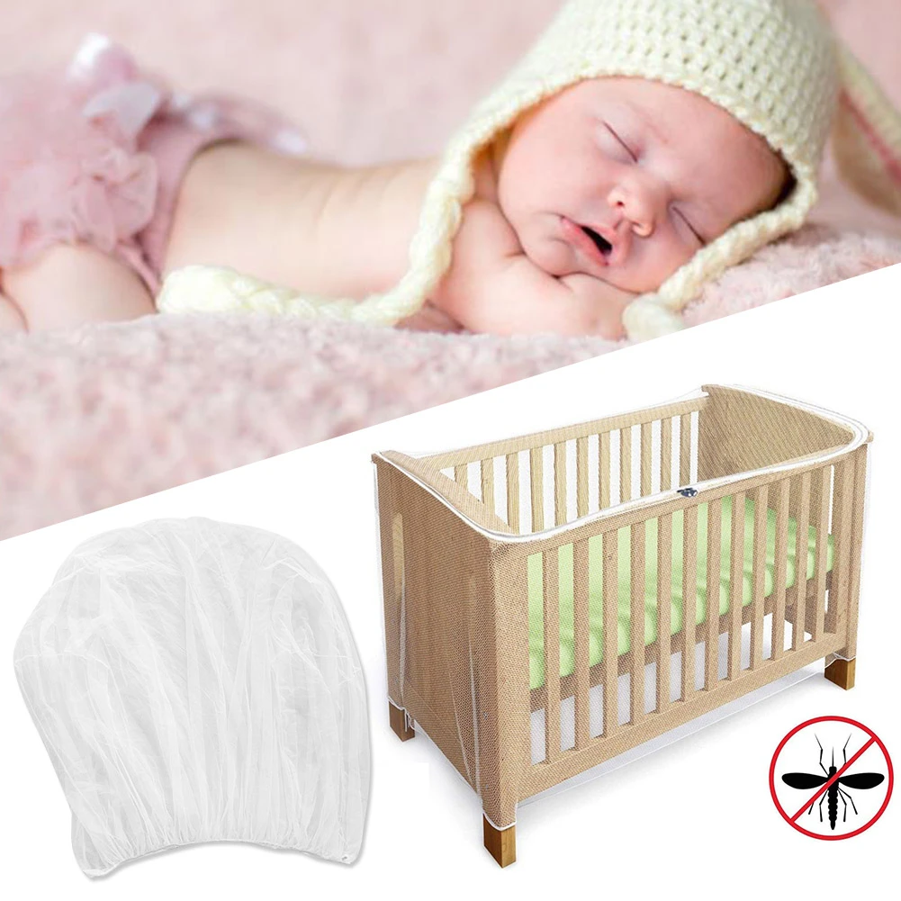 1pc summer white Kids Baby cot bed  insect mesh crib net protector cover