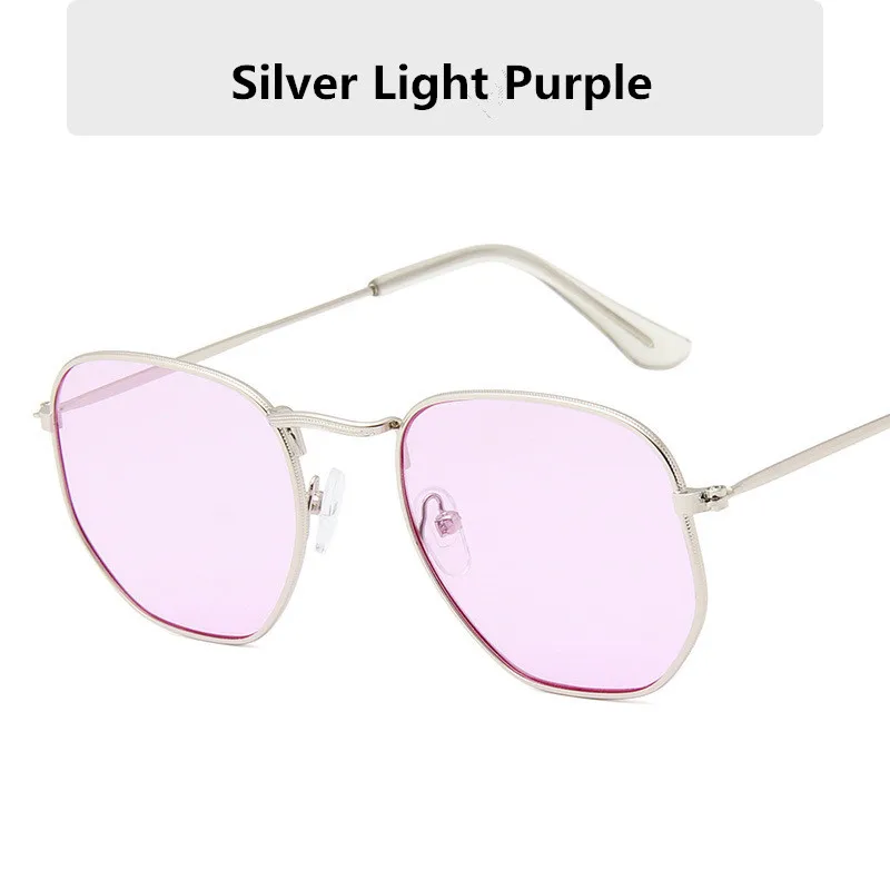 Kilig шестигранные Солнцезащитные очки женские брендовые дизайнерские маленькие квадратные солнцезащитные очки для мужчин металлическая оправа для вождения рыбалки Солнцезащитные очки женские - Цвет линз: Silver Purple