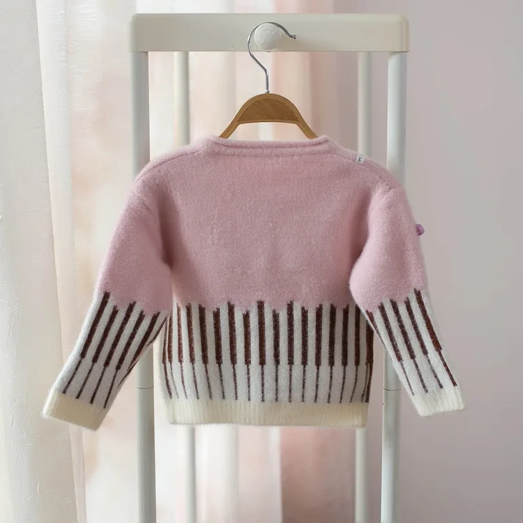 

Mmtkids Korean-style Autumn And Winter Childrenswear Kids' Sweater Girls Mixed Colors Wool Ball Cardigan Tops H590