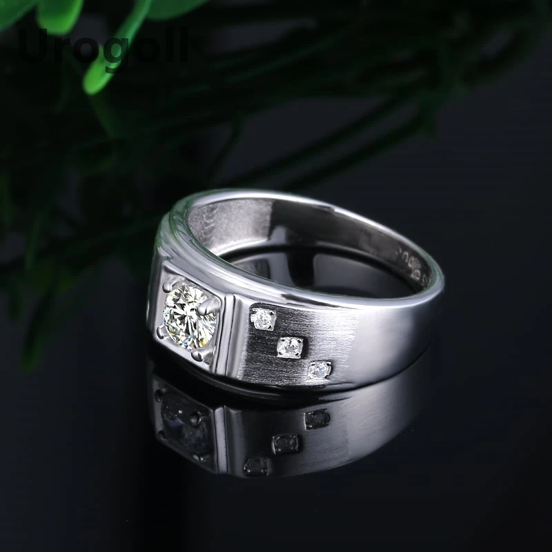 Fashion Man Rings 925 Sterling Silver Ring Jewelry Accessories Brushed Ring Tide Domineering Zircon Bridegroom Wedding Ring