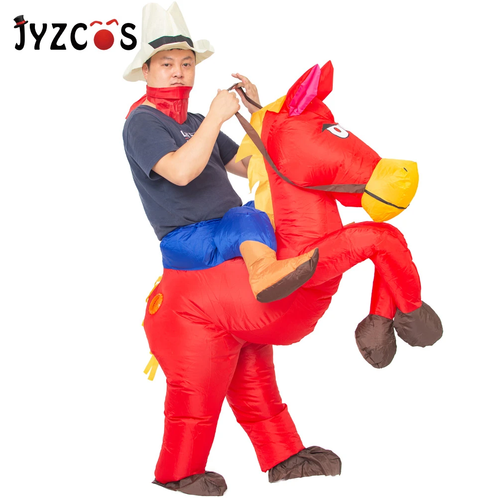 Jyzcos Cowboy Rit Paard Opblaasbare Kostuums Halloween Kostuums Voor Vrouw Man Volwassen Kids Animal Carnaval Kostuum|horse costumecostume for women AliExpress