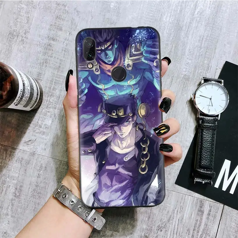 JoJo невероятное приключение черная крышка чехол для телефона для Xiaomi Redmi Note фотоаппаратов моментальной печати 8 7 7S 7A 6 S2 GO K20 Pro 6A mi 6X 5X A1 CC 9 8 Coque