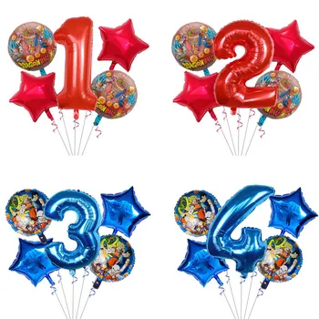 

5pcs/set Cartoon 7 Dragon Ball Goku Wu Kong Foil Balloon 30inch Number Balloon Happy Birthday Party Decoration Boy Kids Toy Ball