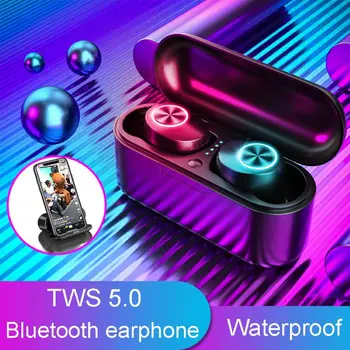 

X29 Mini Wireless Bluetooth 5.0 Waterproof Sports Earbuds Earphones Stereo Headset with New LED light Design for Phone PC TV