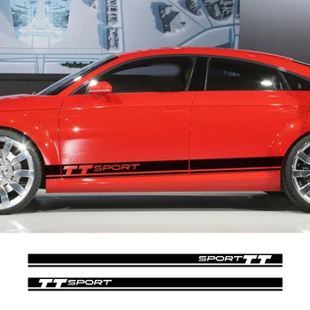 

2PCS Sport Auto Door Side Skirt Stripes Decal Car Sticker For Audi TT 8n 8j 8s MK1 MK2 MK3 Car Body Decor Vinyl Film Accessories