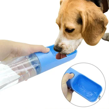 

Portable Plastic Dog Water Bottle 450ml Travel Kettle Feeding Tools Pet Accompanying Cups Outdoor Drinking Water Cup Dog Bowl