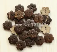30pcs/lot Size:18mm Fashion Natural Coconut Shell Button Flower Buttons for Craft Flatback Buttons for garment(KK-931) 1