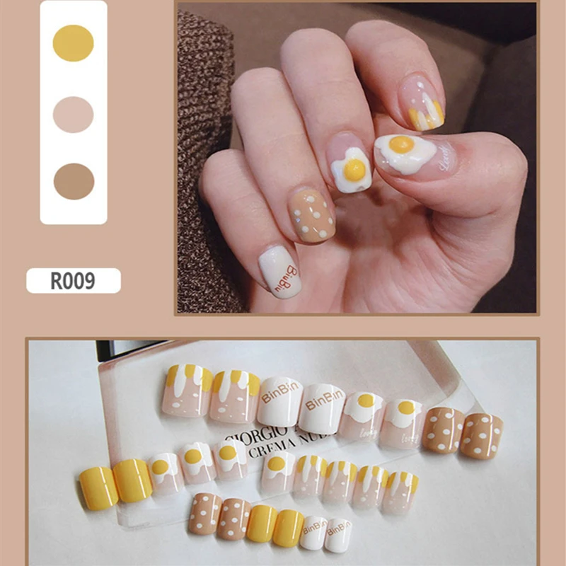 Nusx 24 pcs pack Fake Nail Tips Faux Ongles Decorations Beauty DIY Style Plastic Art Press 4