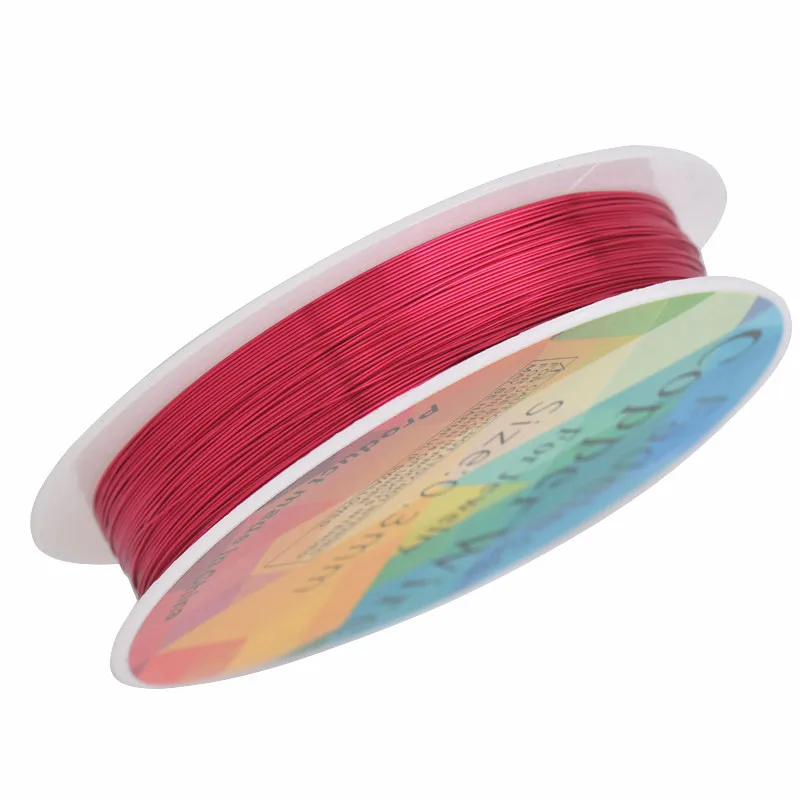 Colorfast Copper Wire For Bracelet Necklace Jewelry DIY Accessories 0.2/0.25/0.3/0.5/0.6/0.7/1.0mm Craft Beading Wire HK018