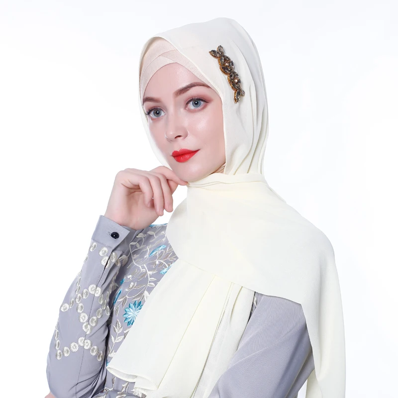 

Diamonds Abaya Hijabs Muslim Islamic Scarf Scarves for Woman Maxi Long Moslima Solid Prayer Turbante Jilbab Hijab Femme Musulman