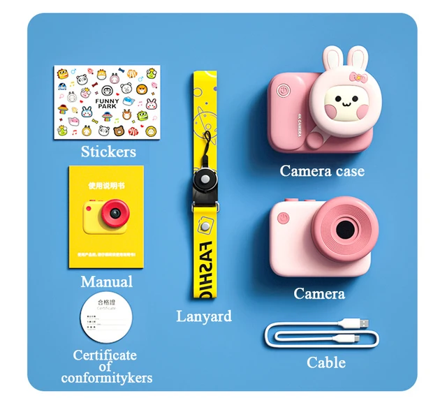 2021 Children Camera Digital Camera 48MP 4K Vlog Pocket Camera Front Camera Toy For Girl Children Gift Kids Education Toy Camera 3