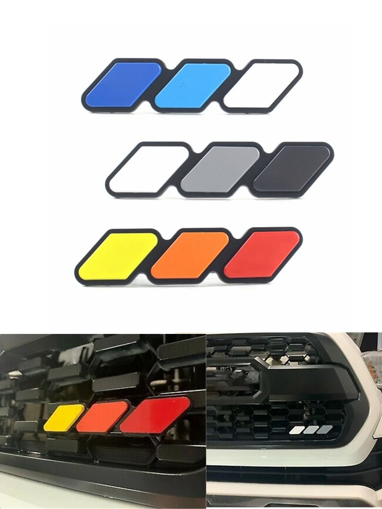 Grille Grill Emblem Badge Tri-Color For Tacoma TRD 4Runner Tundra Rav4 Highlander Three-Color Car Sticker Logo Accessories | Автомобили и