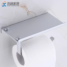 

Wall Paper Holders Matte Silver Aluminum Rolling Tissue Box Hanger WC Phone Holder Shower Shelf Toilet Tray Bathroom Accessories
