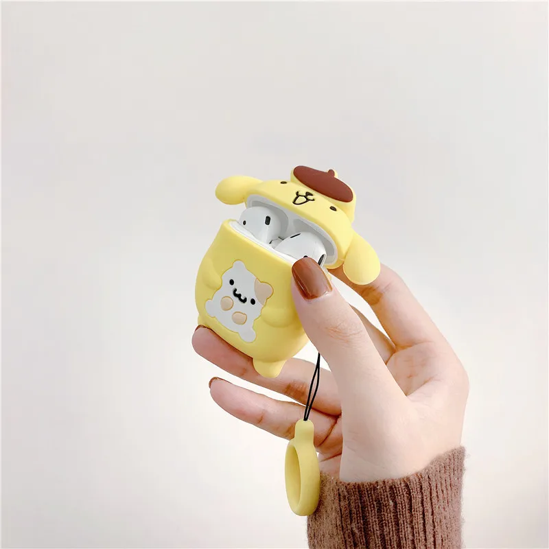 3D милый мультфильм Sanrio пудинг Cinnamon Dog чехол для наушников для Apple Airpods 1 2 аксессуары защитный чехол с кольцом на палец