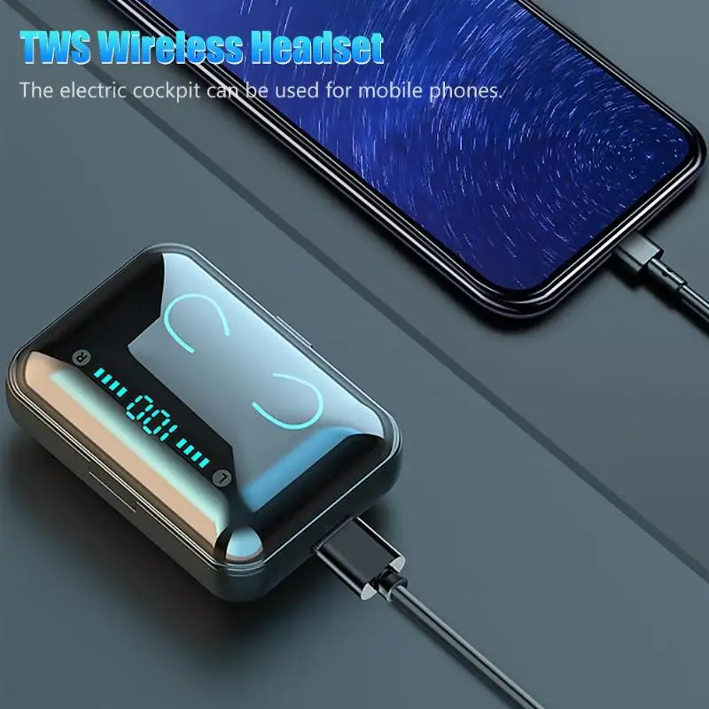 Bluetooth наушники 5 0 HD голосовые Графен бас Вибрирующая мембрана цифровой дисплей