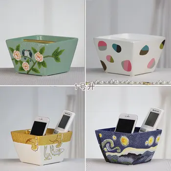 

Nordic Ceramic Key Storage Box Living Room Restaurant Remote Control Small Object Multifunctional Storage Container Decoration