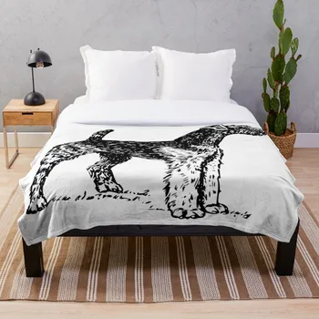 

Drop Shipping Printed Throw Blanket Sherpa Fleece Soft Blanket Flannel Rug Home Decoration For Bed Airedale Terrier Drawing