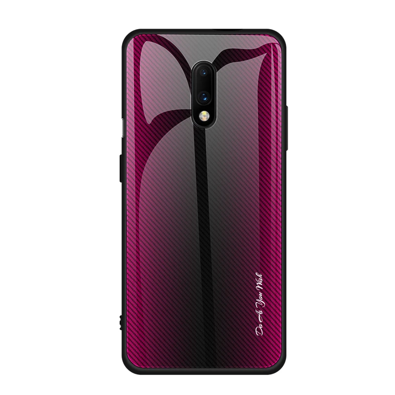 04 Чехол для телефона с градиентным стеклом для OnePlus 7 Pro 7Pro OnePlus7 Pro, защитный чехол 1+ 7 Pro, модный стеклянный чехол из ТПУ для пары - Цвет: 04