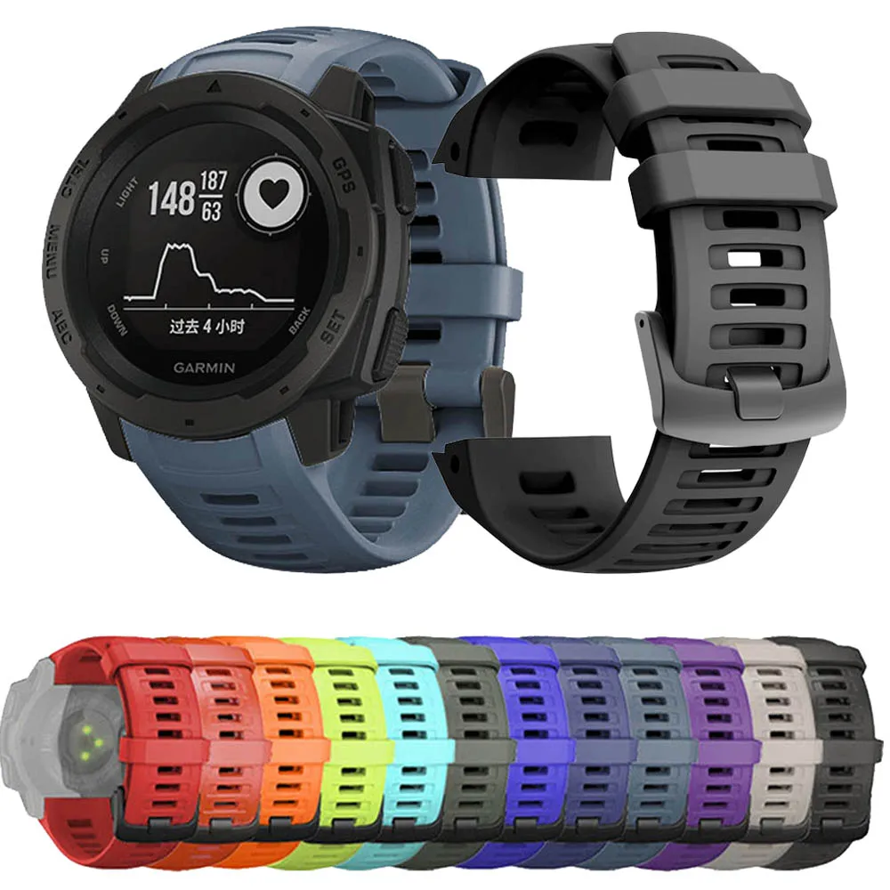 Силиконовый ремешок для смарт-часов Garmin Instinct/Instinct Tactical/Esports сменный Браслет