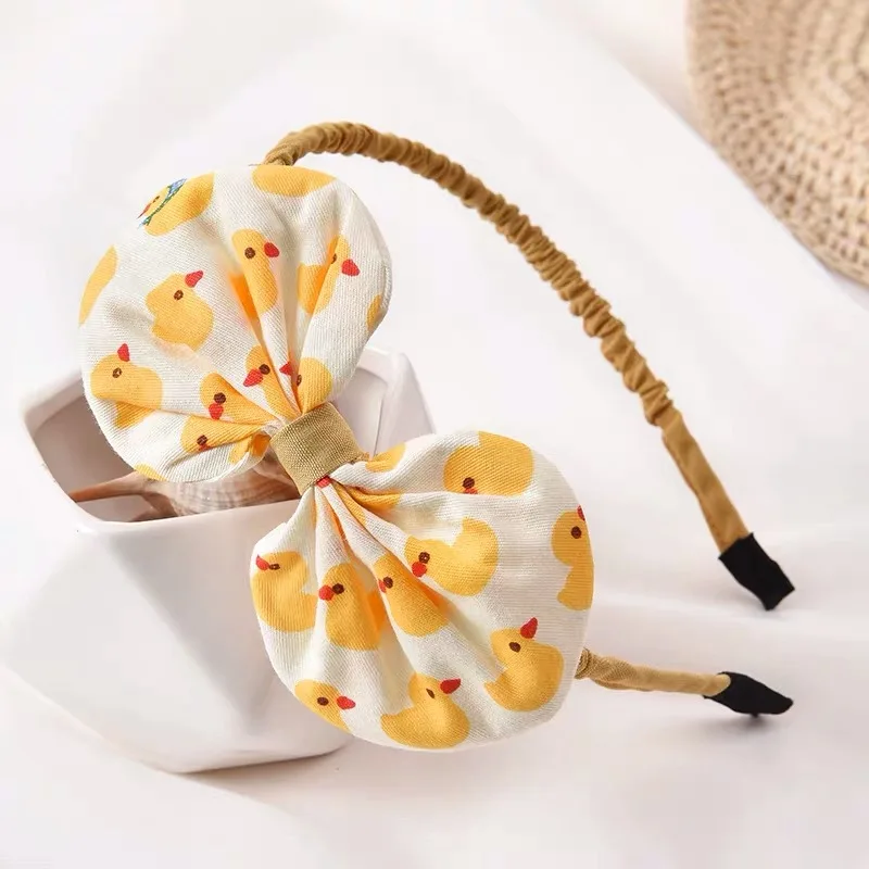 M MISM Flowers Cloth Bow-knot Hair Band For Children Girls Bow-knot Hair Accessories Fashion Kawaii Solid Headband